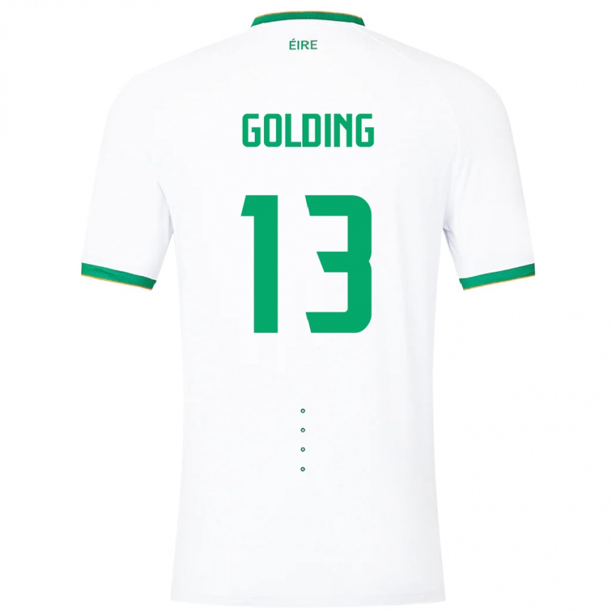 Kids Football Ireland James Golding #13 White Away Jersey 24-26 T-Shirt Canada