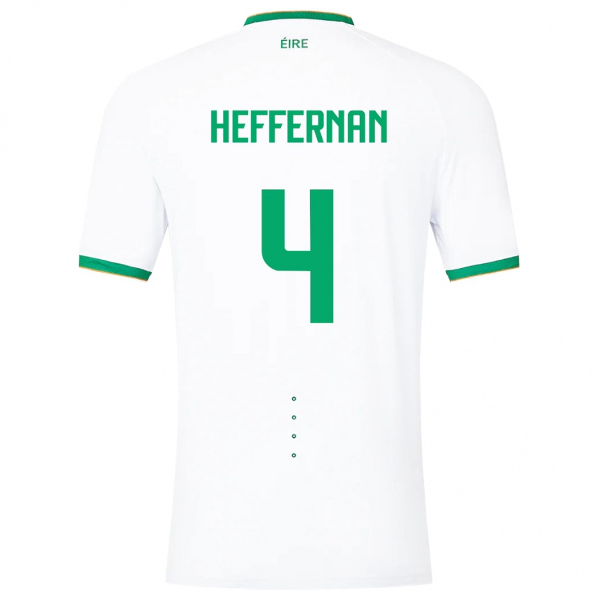 Kids Football Ireland Cathal Heffernan #4 White Away Jersey 24-26 T-Shirt Canada