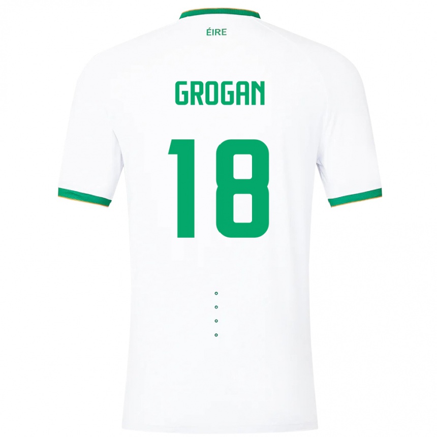 Kids Football Ireland Christy Grogan #18 White Away Jersey 24-26 T-Shirt Canada