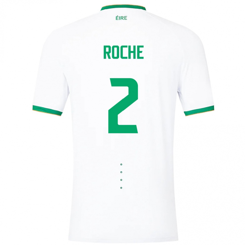 Kids Football Ireland James Roche #2 White Away Jersey 24-26 T-Shirt Canada