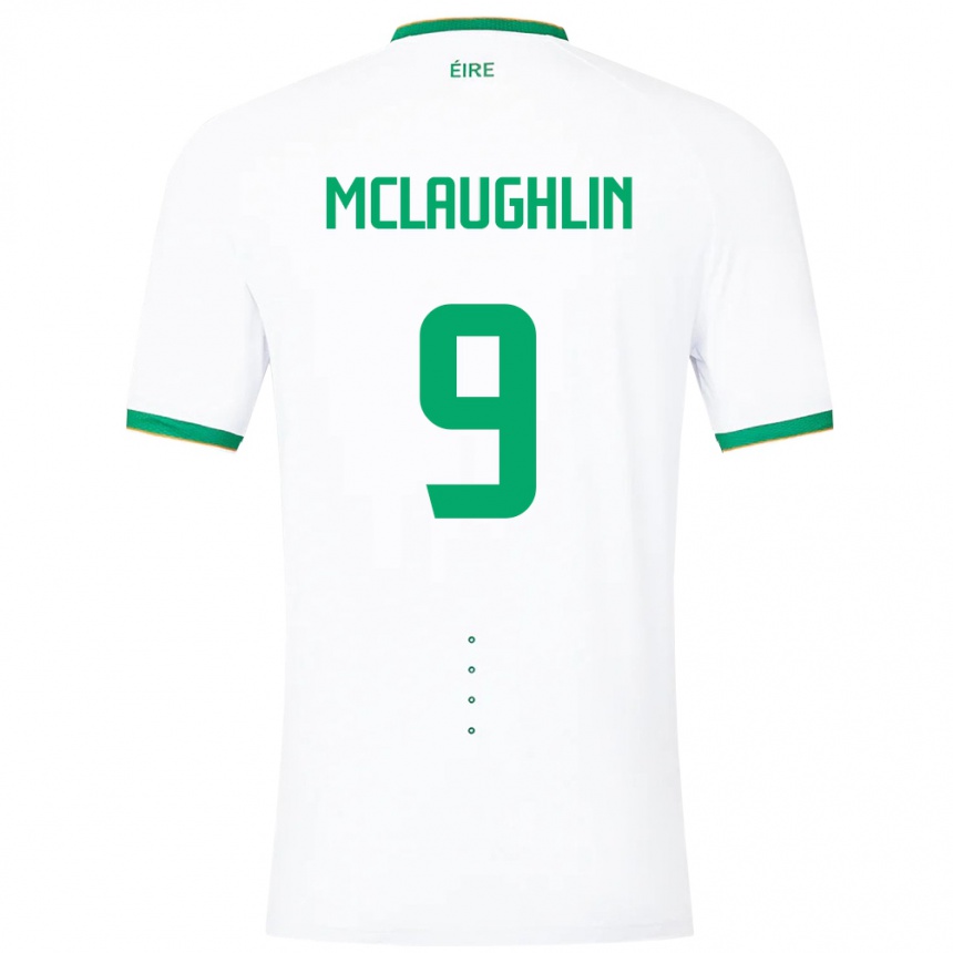 Kids Football Ireland Erin Mclaughlin #9 White Away Jersey 24-26 T-Shirt Canada