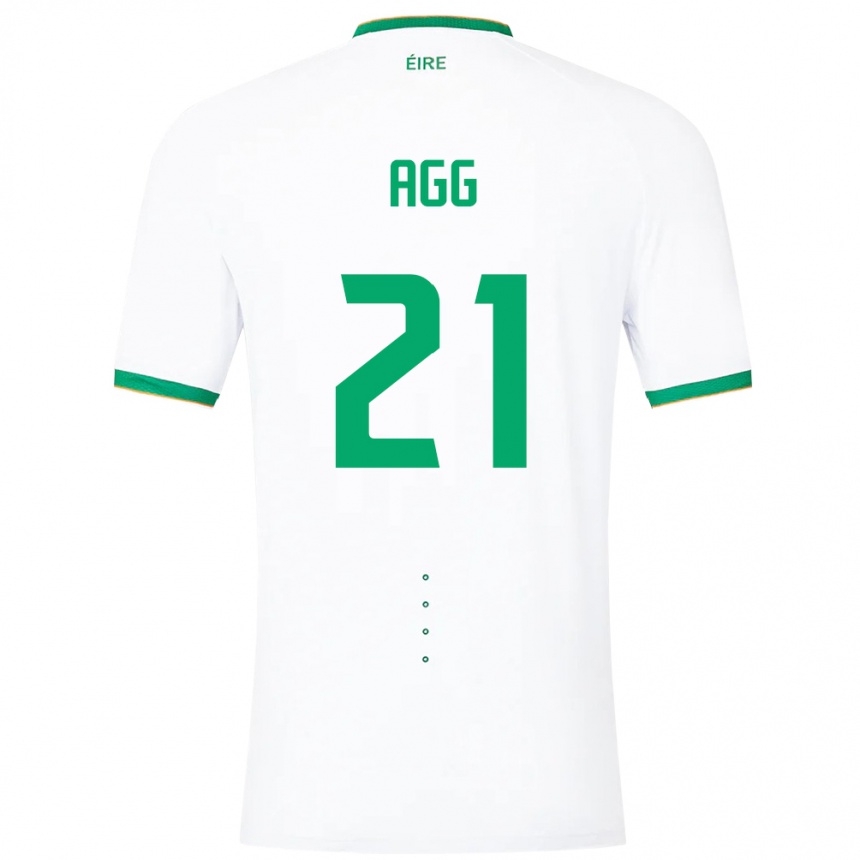 Kids Football Ireland Lily Agg #21 White Away Jersey 24-26 T-Shirt Canada