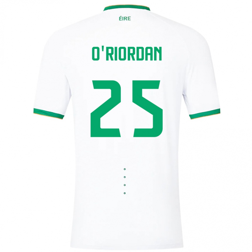 Kids Football Ireland Claire O'riordan #25 White Away Jersey 24-26 T-Shirt Canada