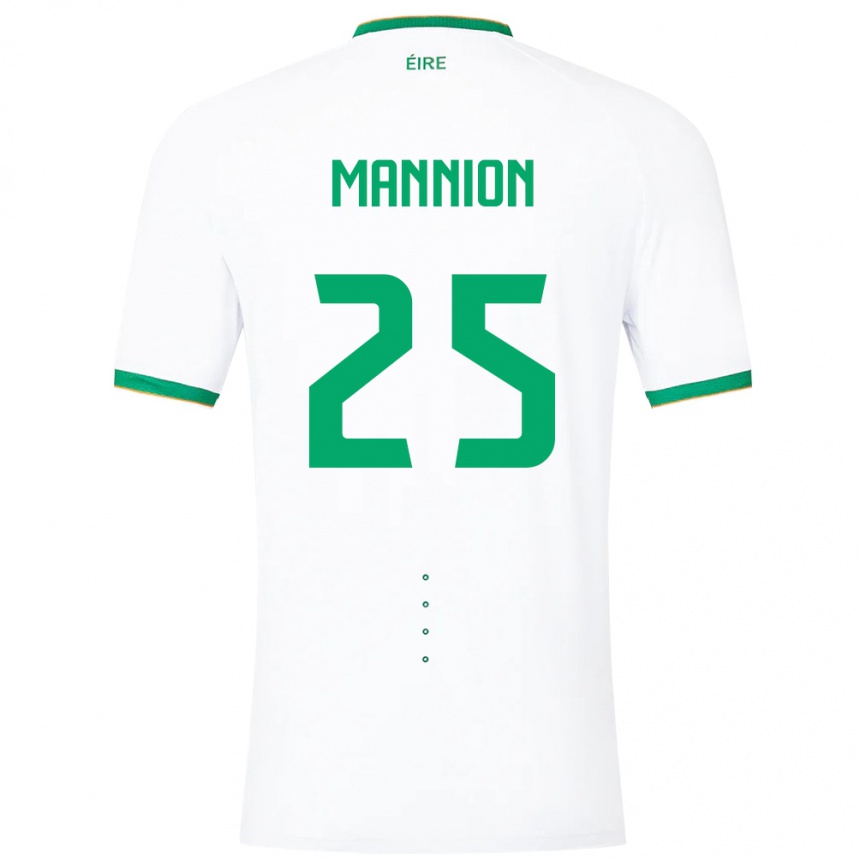 Kids Football Ireland Aoife Mannion #25 White Away Jersey 24-26 T-Shirt Canada