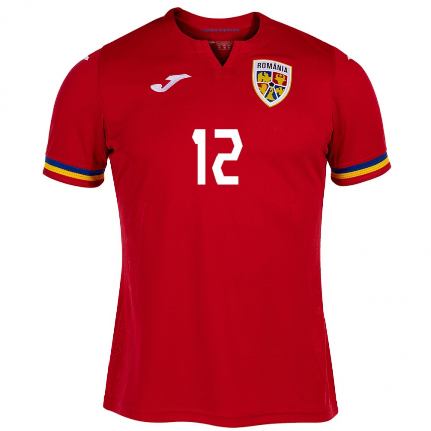 Kids Football Romania Horaţiu Moldovan #12 Red Away Jersey 24-26 T-Shirt Canada