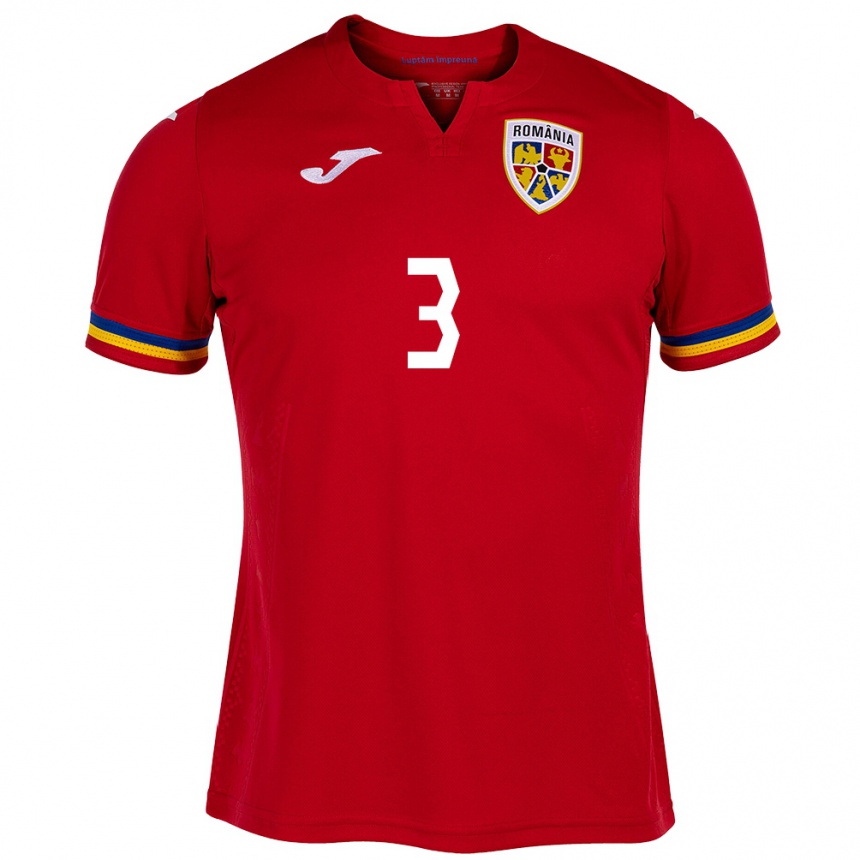 Kids Football Romania Alexandru Șuteu #3 Red Away Jersey 24-26 T-Shirt Canada