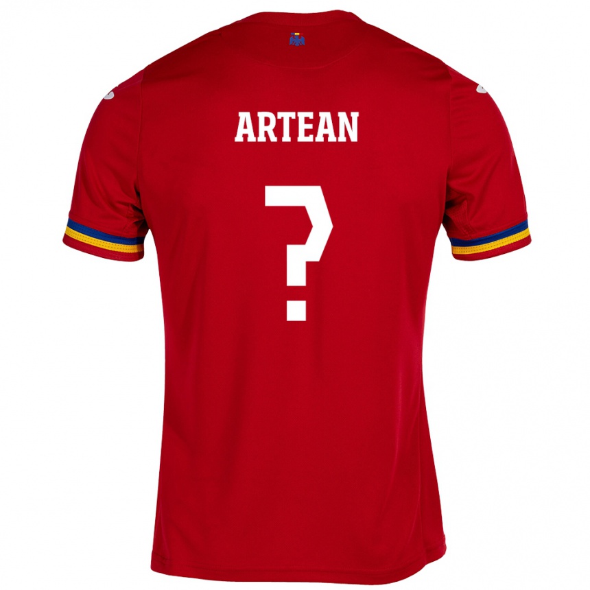 Kids Football Romania Andrei Artean #0 Red Away Jersey 24-26 T-Shirt Canada