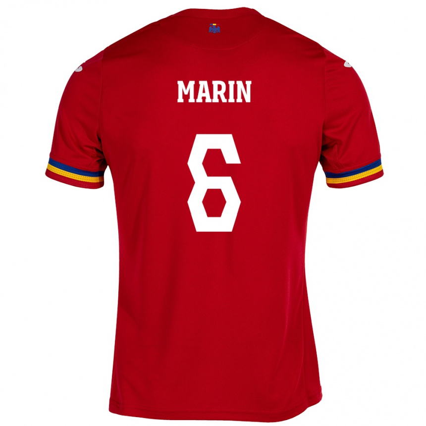 Kids Football Romania Marius Marin #6 Red Away Jersey 24-26 T-Shirt Canada