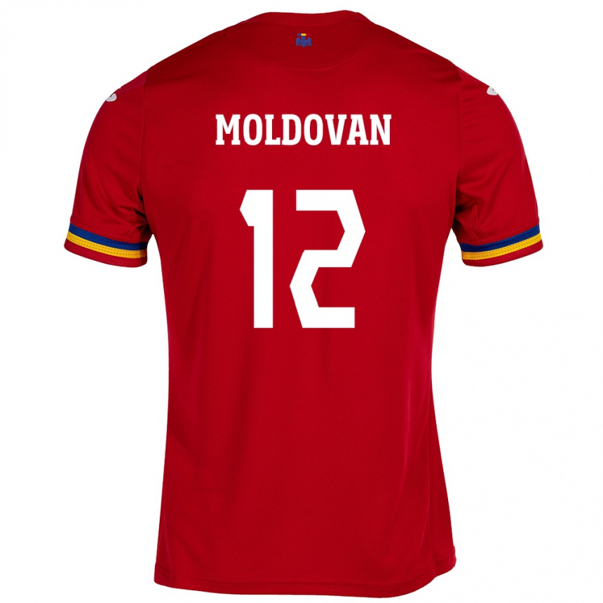 Kids Football Romania Horaţiu Moldovan #12 Red Away Jersey 24-26 T-Shirt Canada