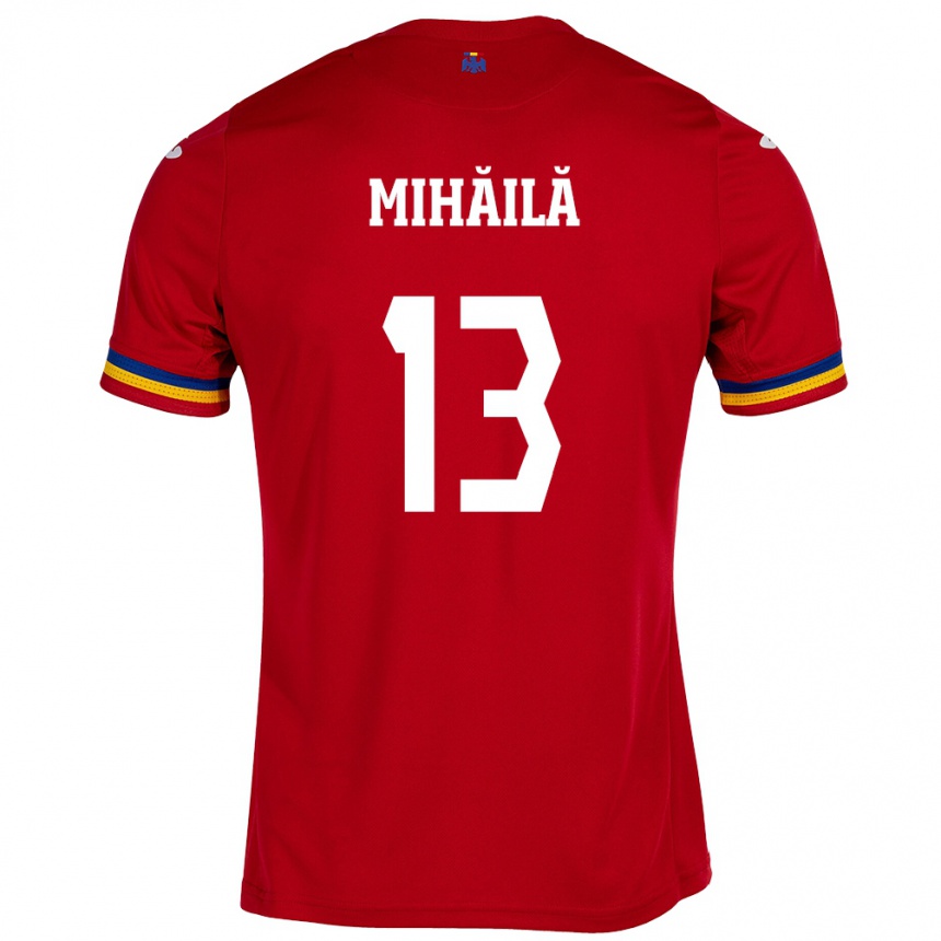 Kids Football Romania Valentin Mihăilă #13 Red Away Jersey 24-26 T-Shirt Canada