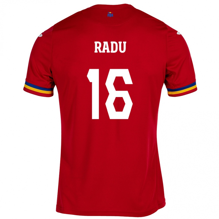 Kids Football Romania Andrei Radu #16 Red Away Jersey 24-26 T-Shirt Canada