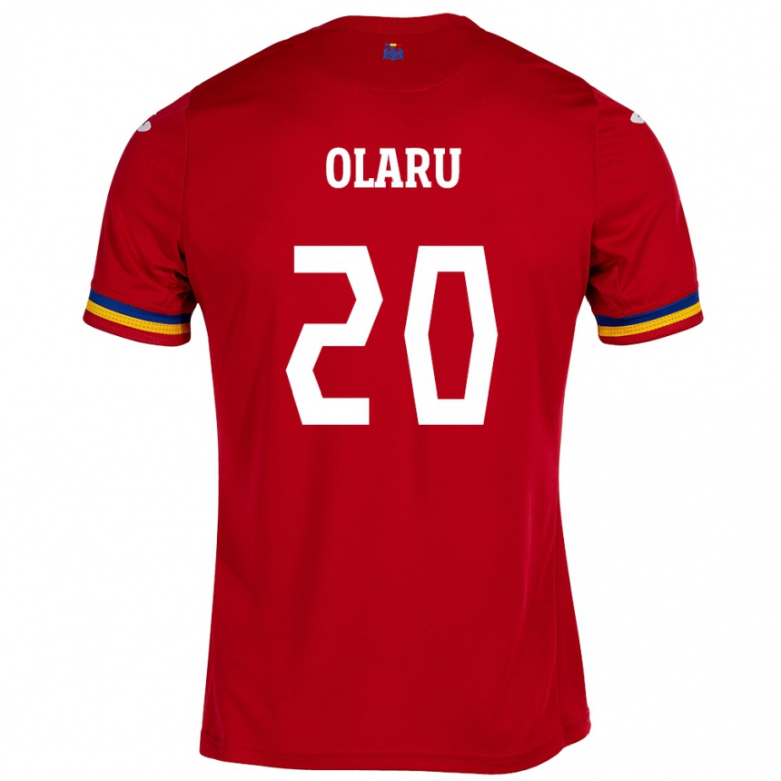 Kids Football Romania Darius Olaru #20 Red Away Jersey 24-26 T-Shirt Canada