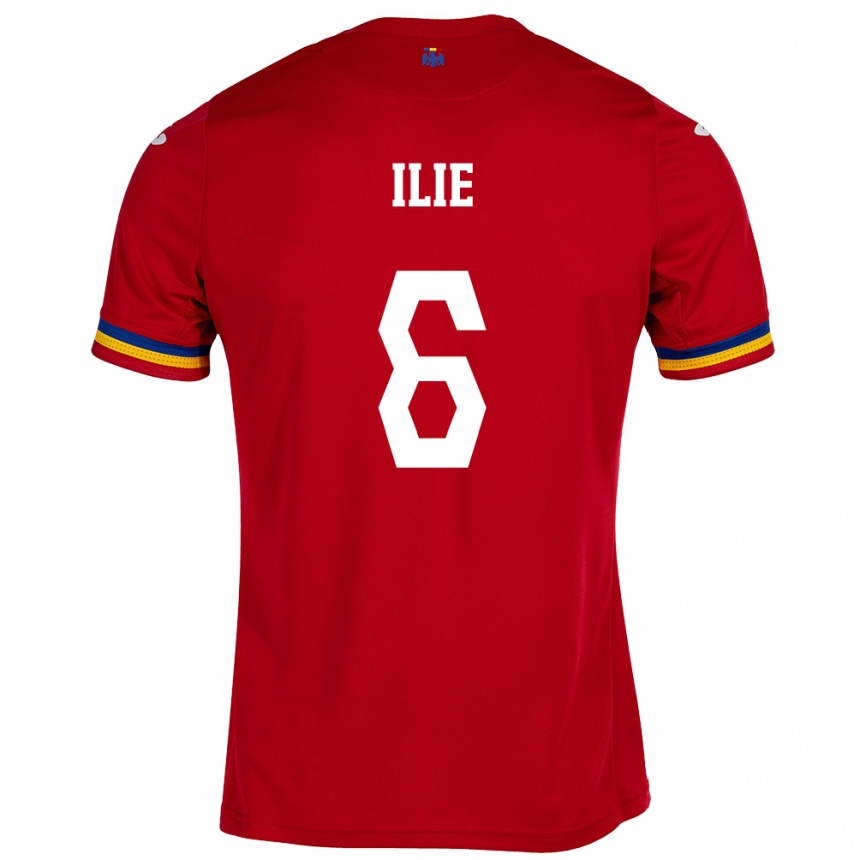 Kids Football Romania Matei Ilie #6 Red Away Jersey 24-26 T-Shirt Canada