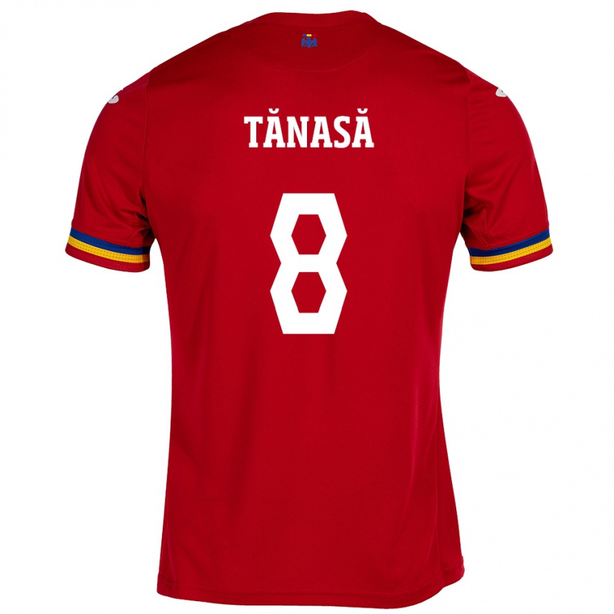 Kids Football Romania Răzvan Tănasă #8 Red Away Jersey 24-26 T-Shirt Canada