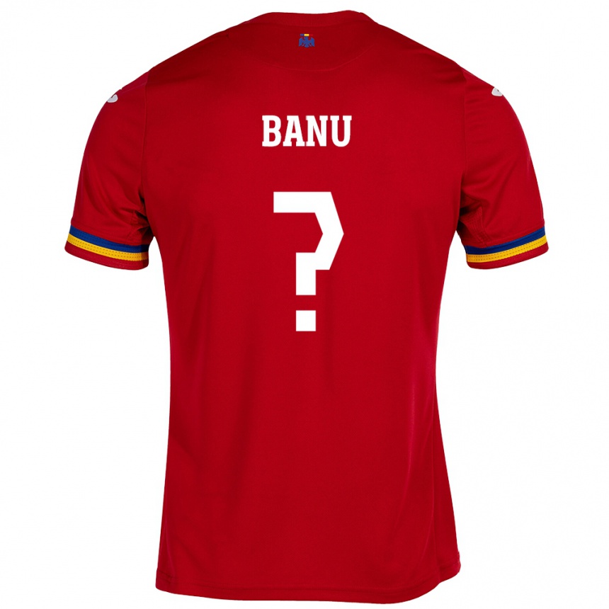 Kids Football Romania Luca Banu #0 Red Away Jersey 24-26 T-Shirt Canada