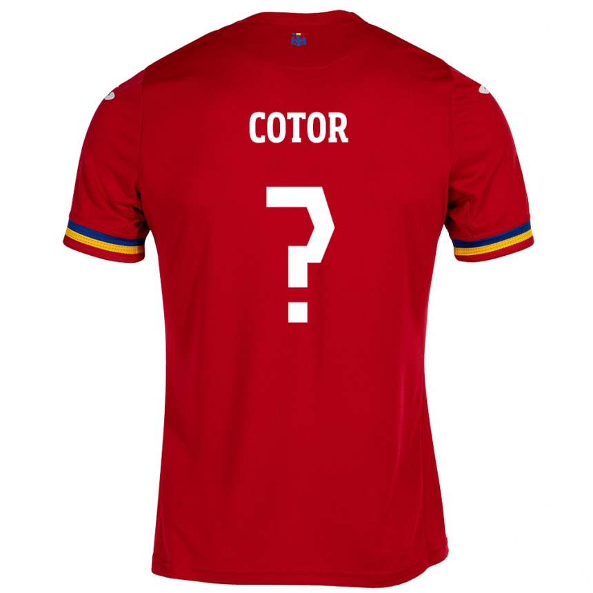 Kids Football Romania Eduard Cotor #0 Red Away Jersey 24-26 T-Shirt Canada