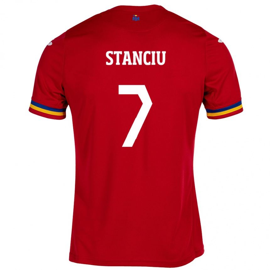 Kids Football Romania Ana Maria Stanciu #7 Red Away Jersey 24-26 T-Shirt Canada