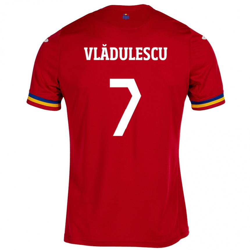 Kids Football Romania Ana Maria Vlădulescu #7 Red Away Jersey 24-26 T-Shirt Canada