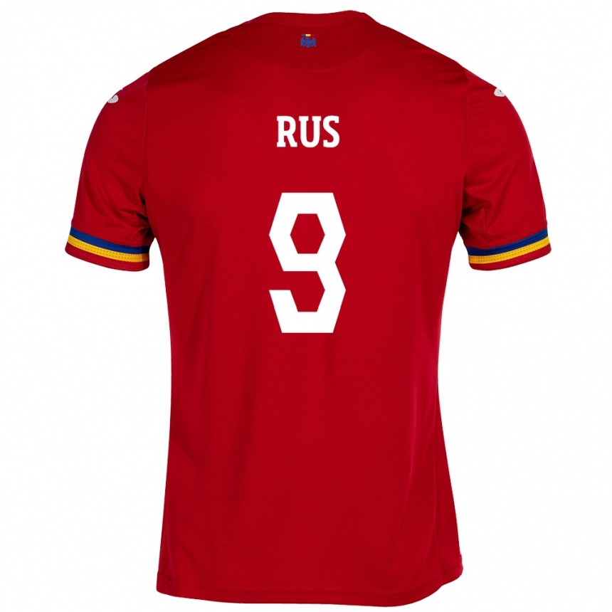 Kids Football Romania Laura Rus #9 Red Away Jersey 24-26 T-Shirt Canada