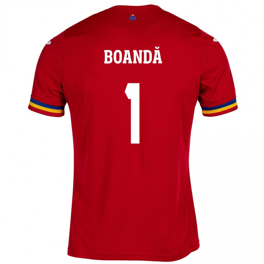 Kids Football Romania Lavinia Boandă #1 Red Away Jersey 24-26 T-Shirt Canada