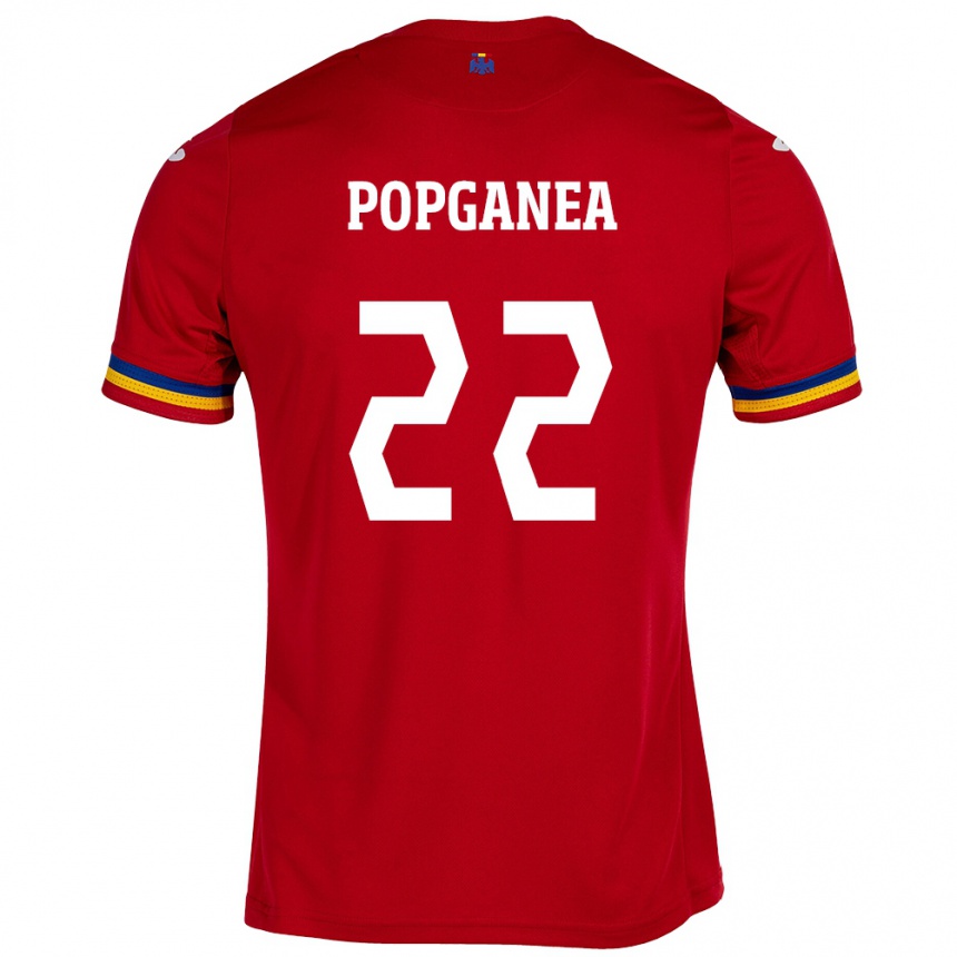 Kids Football Romania Mirela Pop-Ganea #22 Red Away Jersey 24-26 T-Shirt Canada