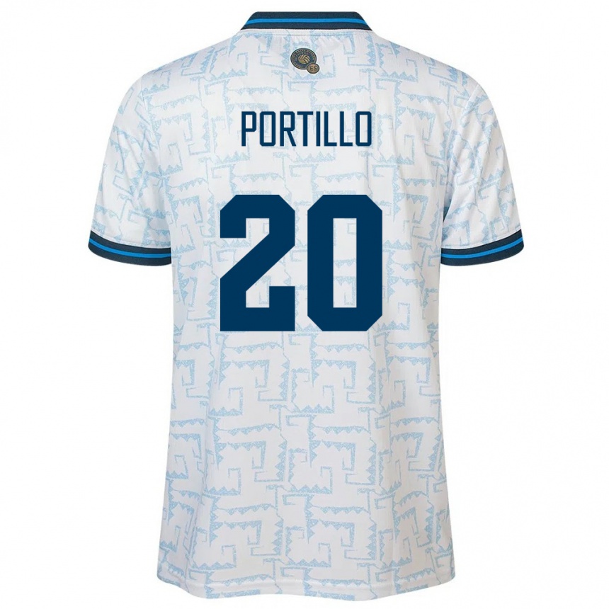 Kids Football El Salvador Isaac Portillo #20 White Away Jersey 24-26 T-Shirt Canada