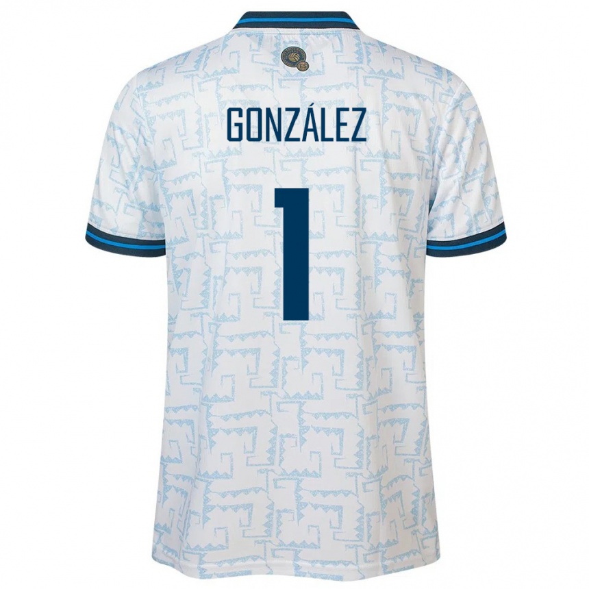 Kids Football El Salvador Mario González #1 White Away Jersey 24-26 T-Shirt Canada