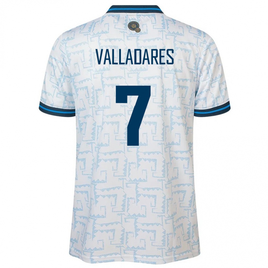 Kids Football El Salvador Jefferson Valladares #7 White Away Jersey 24-26 T-Shirt Canada