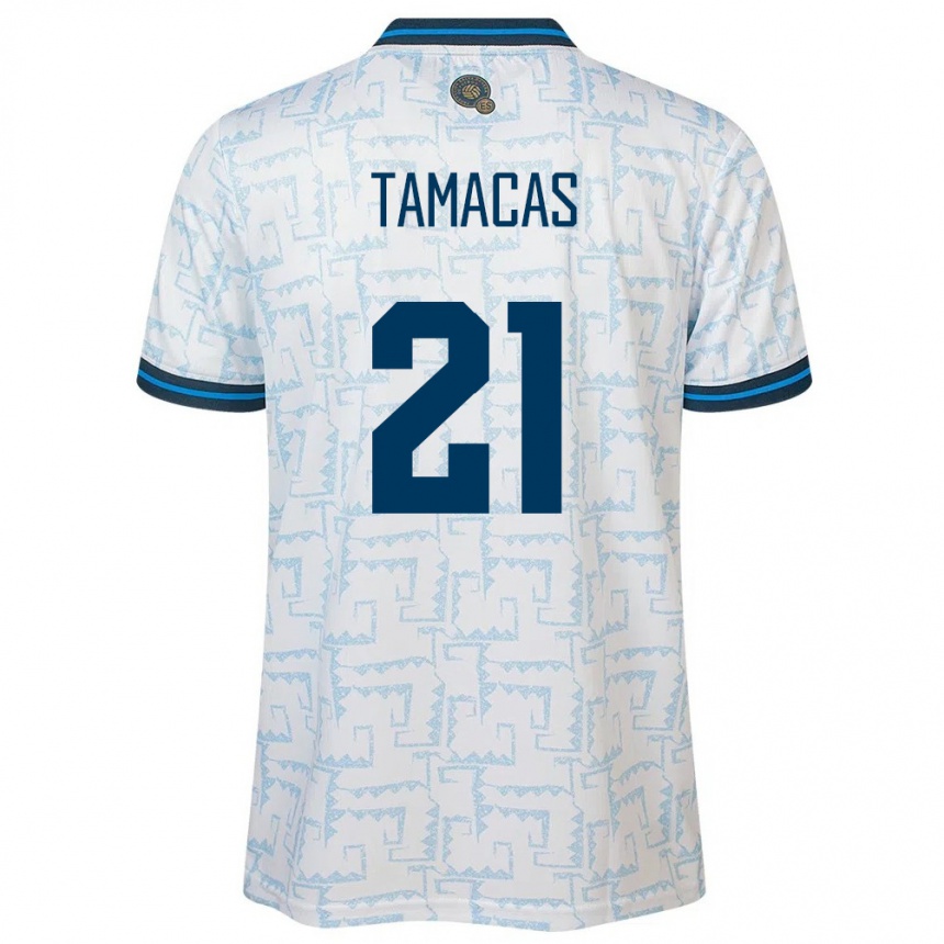 Kids Football El Salvador Bryan Tamacas #21 White Away Jersey 24-26 T-Shirt Canada