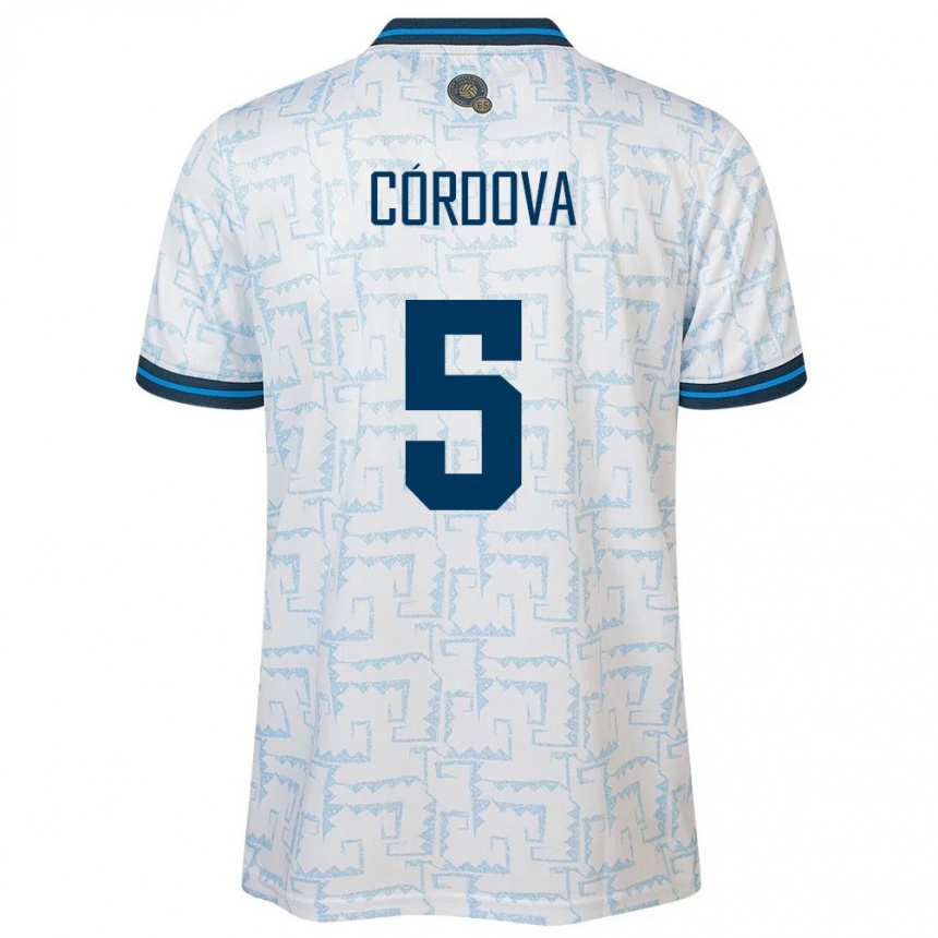 Kids Football El Salvador Edwin Córdova #5 White Away Jersey 24-26 T-Shirt Canada