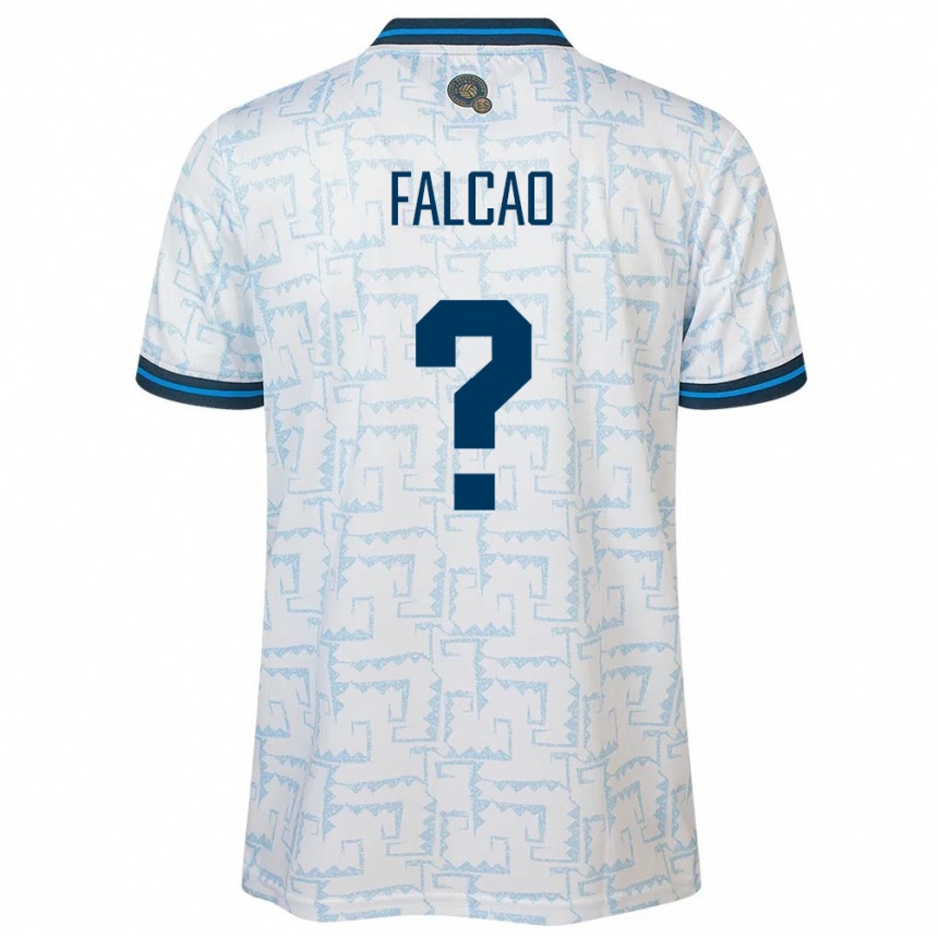 Kids Football El Salvador Kiano Falcao #0 White Away Jersey 24-26 T-Shirt Canada