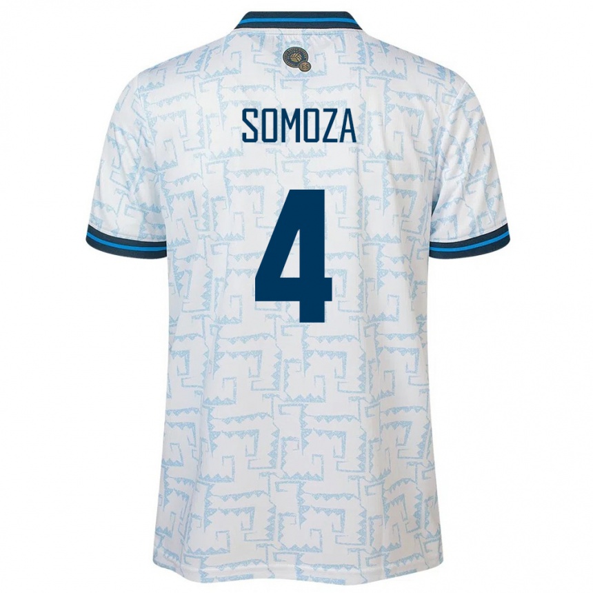 Kids Football El Salvador Néstor Somoza #4 White Away Jersey 24-26 T-Shirt Canada