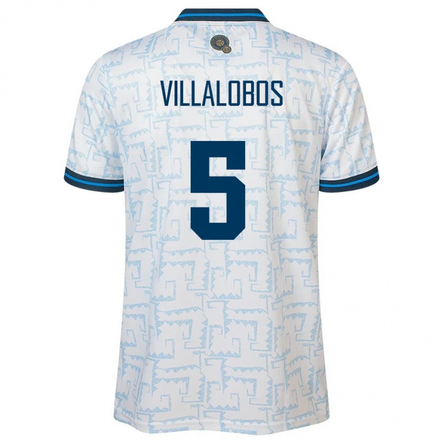 Kids Football El Salvador Kristian Villalobos #5 White Away Jersey 24-26 T-Shirt Canada