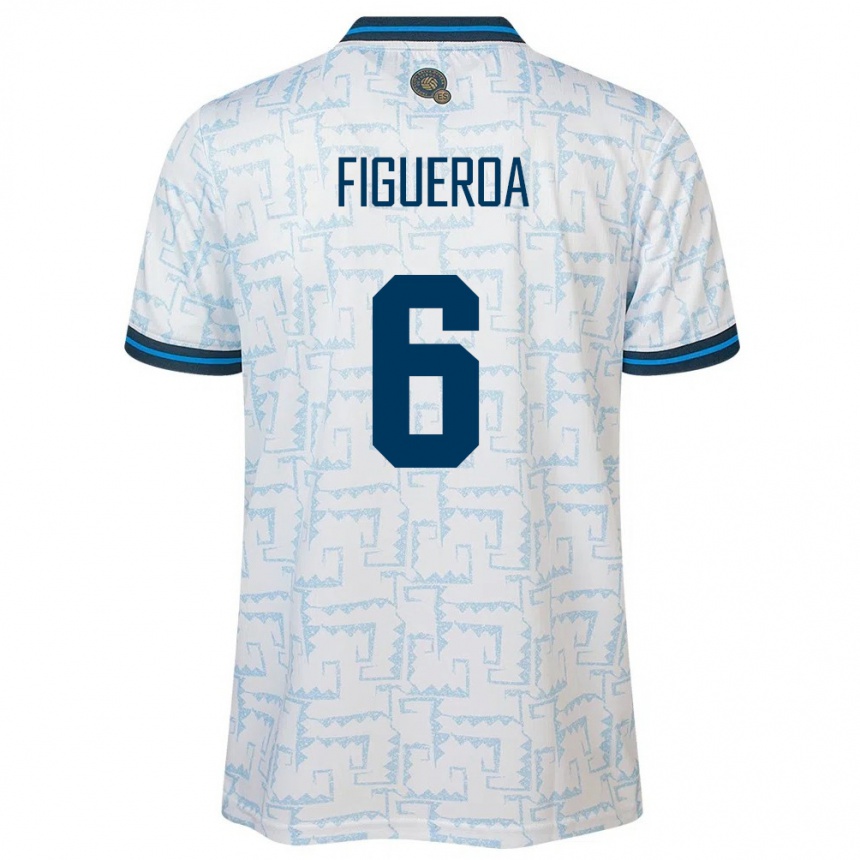 Kids Football El Salvador Elder Figueroa #6 White Away Jersey 24-26 T-Shirt Canada