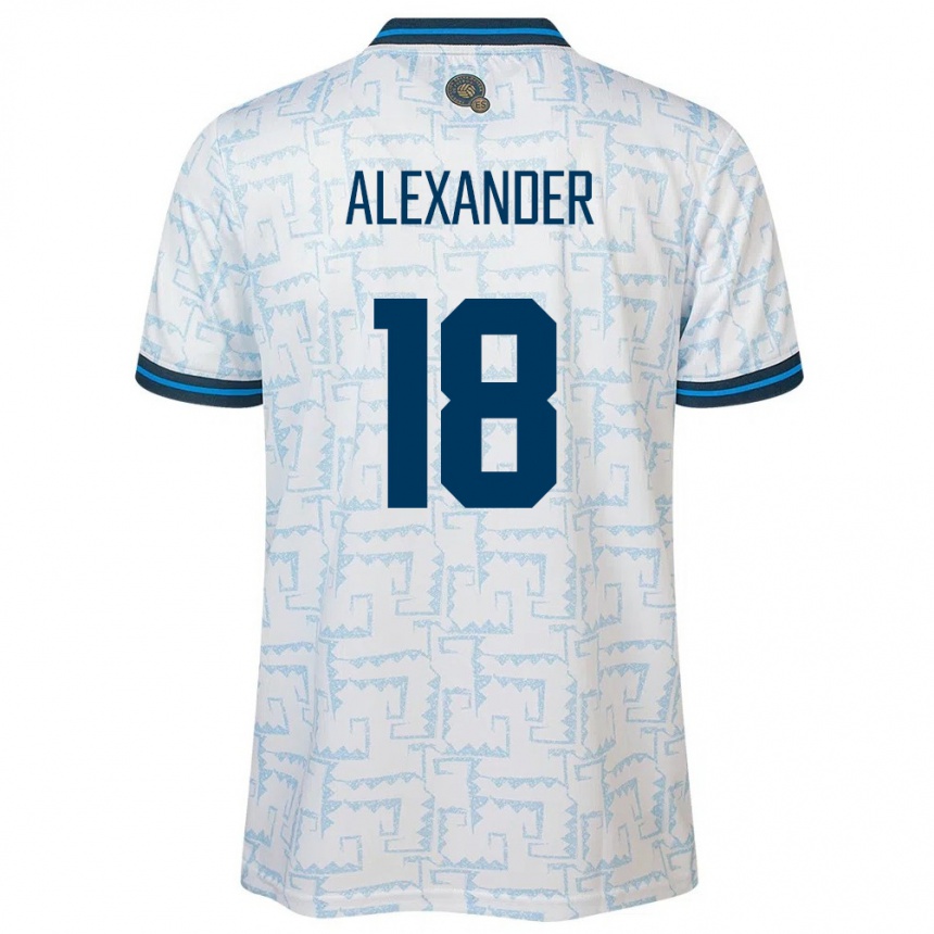 Kids Football El Salvador Alexander Aguilar #18 White Away Jersey 24-26 T-Shirt Canada