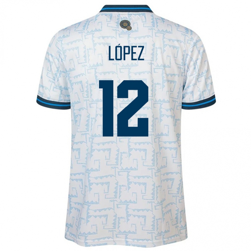 Kids Football El Salvador Abigaíl López #12 White Away Jersey 24-26 T-Shirt Canada