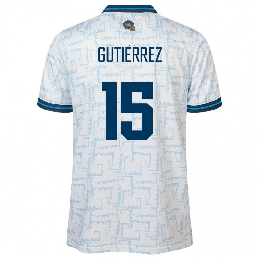 Kids Football El Salvador Danya Gutiérrez #15 White Away Jersey 24-26 T-Shirt Canada