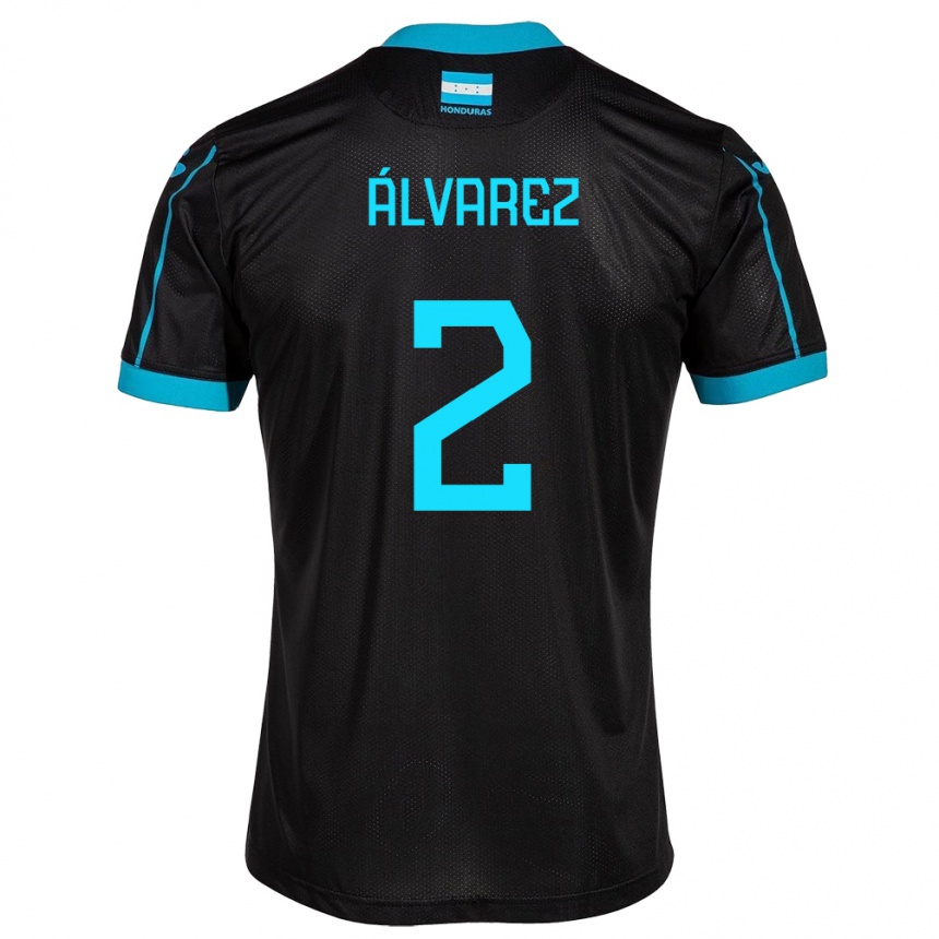 Kids Football Honduras Kevin Álvarez #2 Black Away Jersey 24-26 T-Shirt Canada