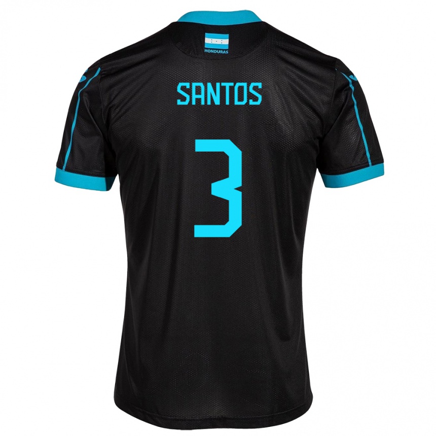 Kids Football Honduras Marcelo Santos #3 Black Away Jersey 24-26 T-Shirt Canada