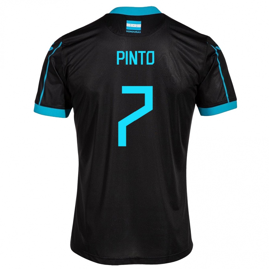 Kids Football Honduras José Pinto #7 Black Away Jersey 24-26 T-Shirt Canada