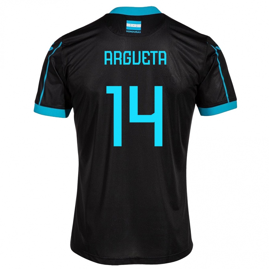 Kids Football Honduras Carlos Argueta #14 Black Away Jersey 24-26 T-Shirt Canada