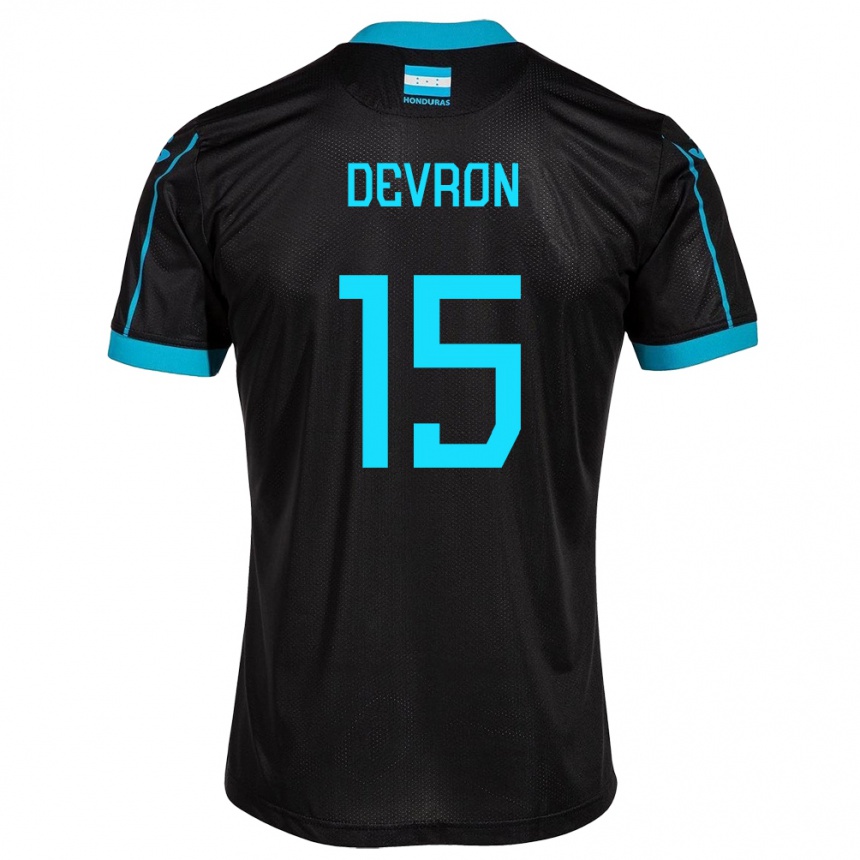 Kids Football Honduras Devron García #15 Black Away Jersey 24-26 T-Shirt Canada