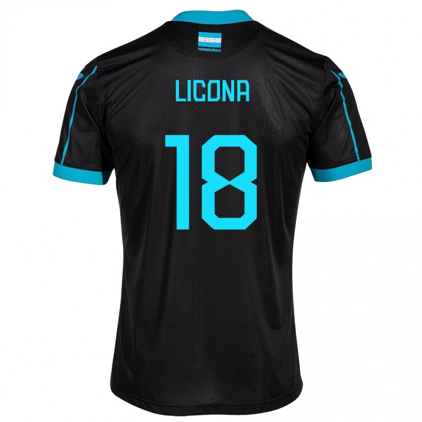 Kids Football Honduras Marlon Licona #18 Black Away Jersey 24-26 T-Shirt Canada