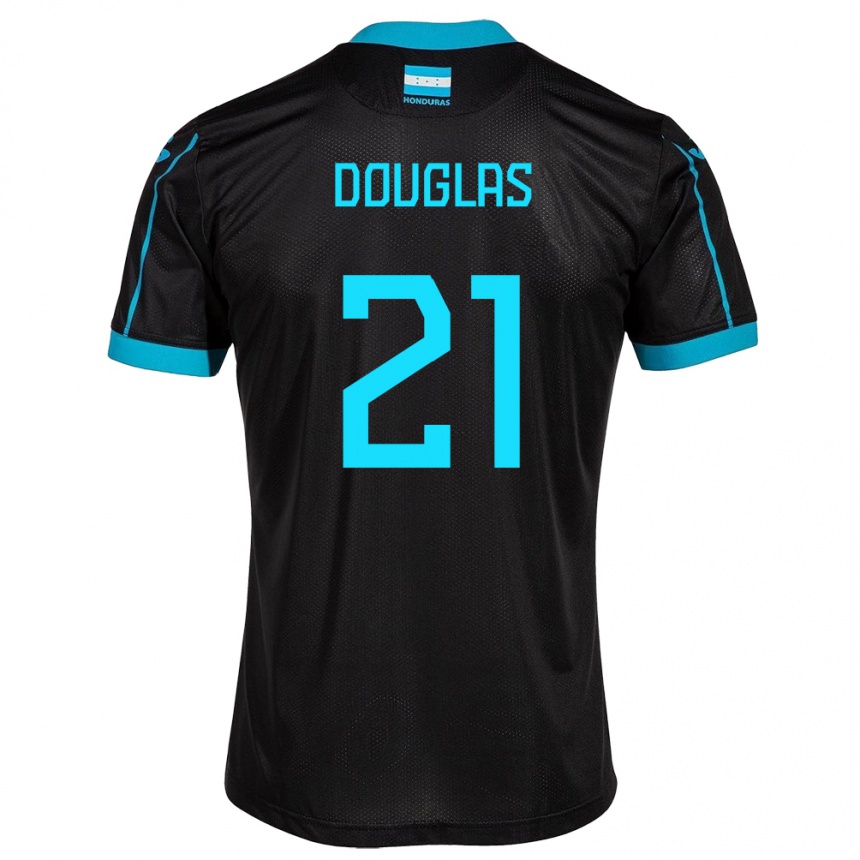 Kids Football Honduras Douglas Martínez #21 Black Away Jersey 24-26 T-Shirt Canada