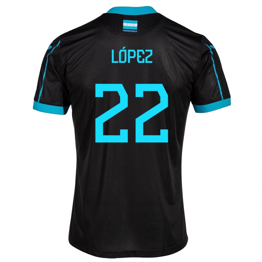 Kids Football Honduras Luis López #22 Black Away Jersey 24-26 T-Shirt Canada