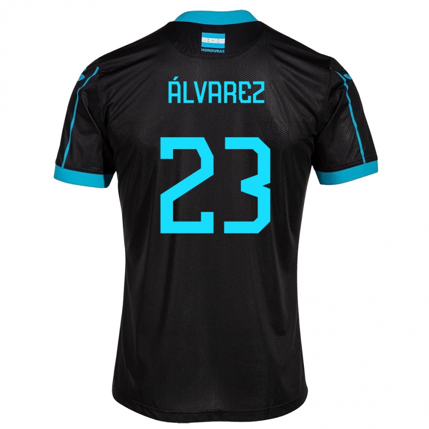 Kids Football Honduras Jorge Álvarez #23 Black Away Jersey 24-26 T-Shirt Canada