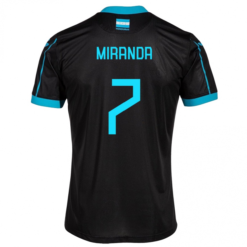 Kids Football Honduras Jeffry Miranda #7 Black Away Jersey 24-26 T-Shirt Canada