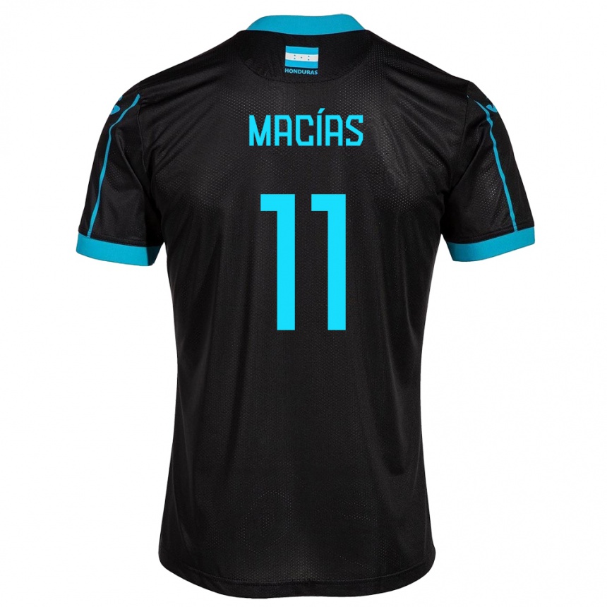 Kids Football Honduras Jefryn Macías #11 Black Away Jersey 24-26 T-Shirt Canada