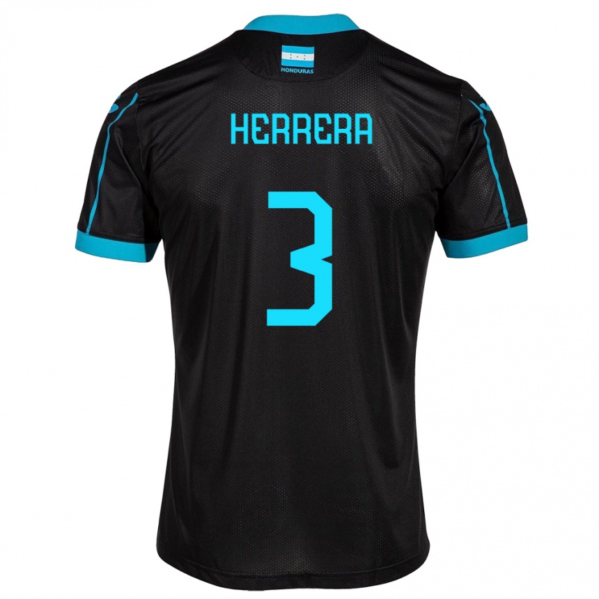 Kids Football Honduras David Herrera #3 Black Away Jersey 24-26 T-Shirt Canada