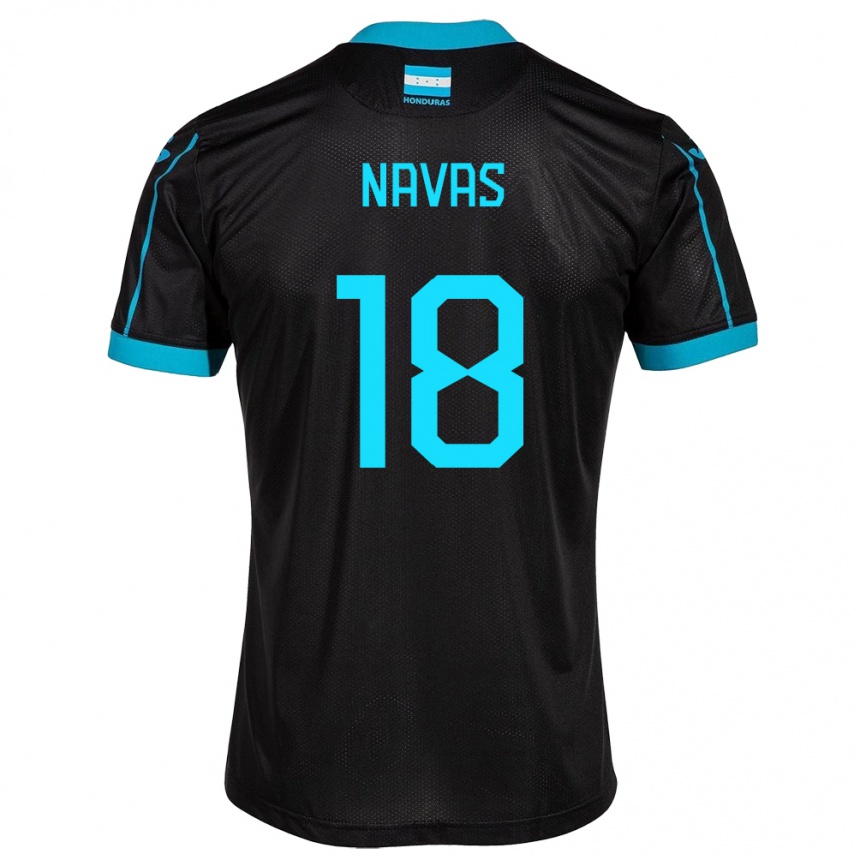 Kids Football Honduras Johan Navas #18 Black Away Jersey 24-26 T-Shirt Canada